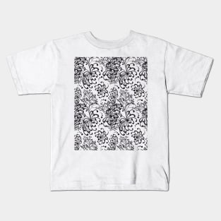 Black Floral Kids T-Shirt